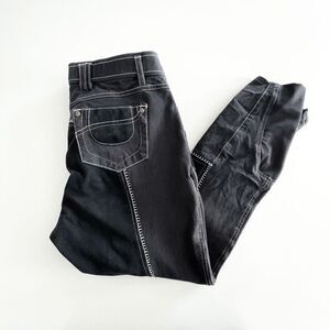 Elation Denim Womens Full Seat Riding Wear Breeches Suede Grip Pant Black 30R